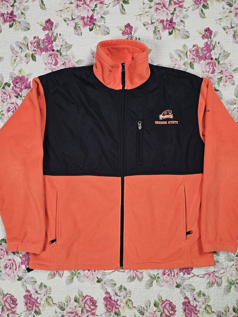 Columbia Oregon State University Full Zip Fleece Jacket Embroidered Logo